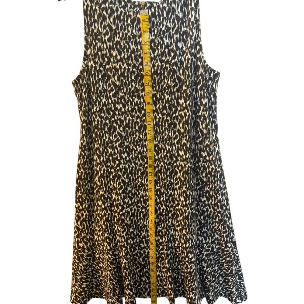 Animal Print Sleeveless A-Line Dress W/ Zipper Detail For Women Size M Black/Whi - Picture 11 of 11